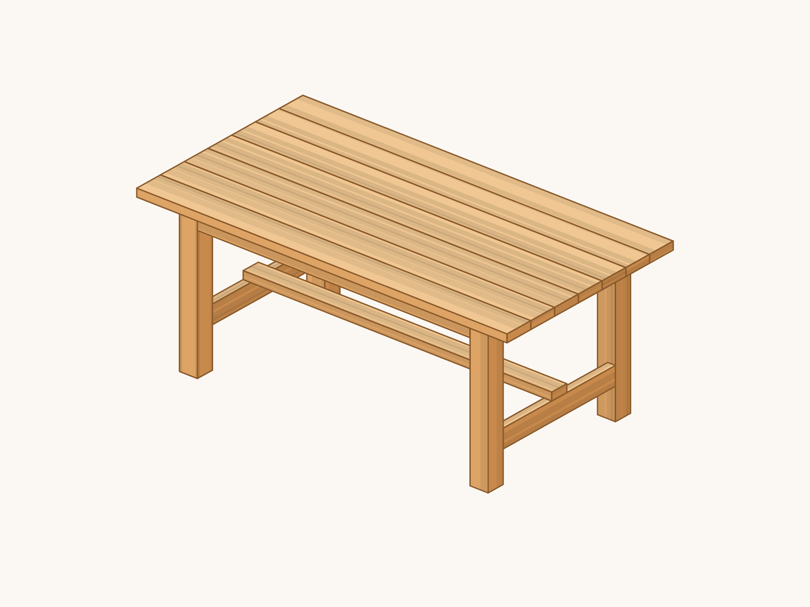 3D model of the Farmhouse Dining Table